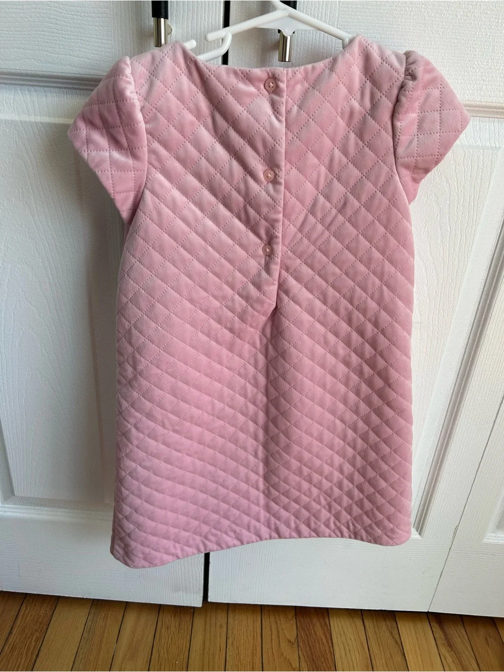 Janie and Jack Pink Quilted Dress Girls 7 Bow Pockets Party